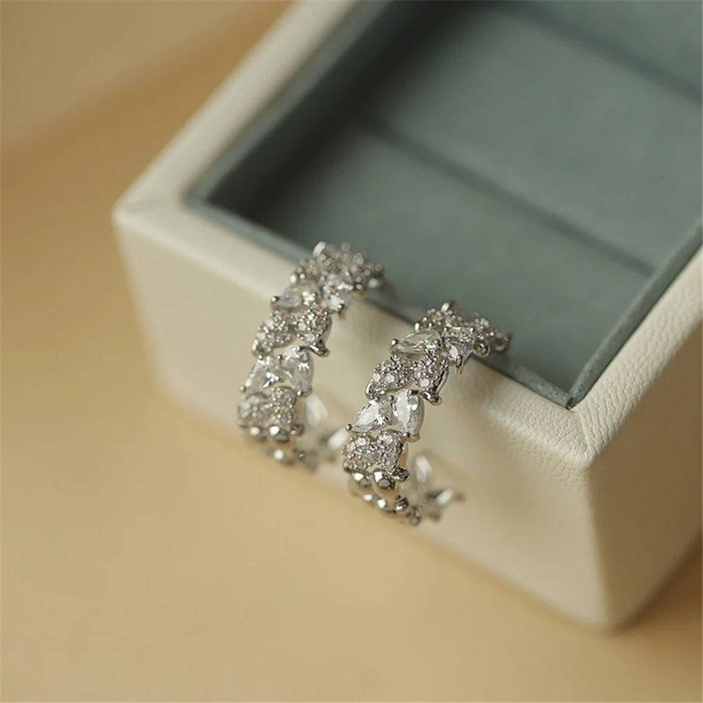 Elowen Crystal Silhouette Stud Earrings close-up detail