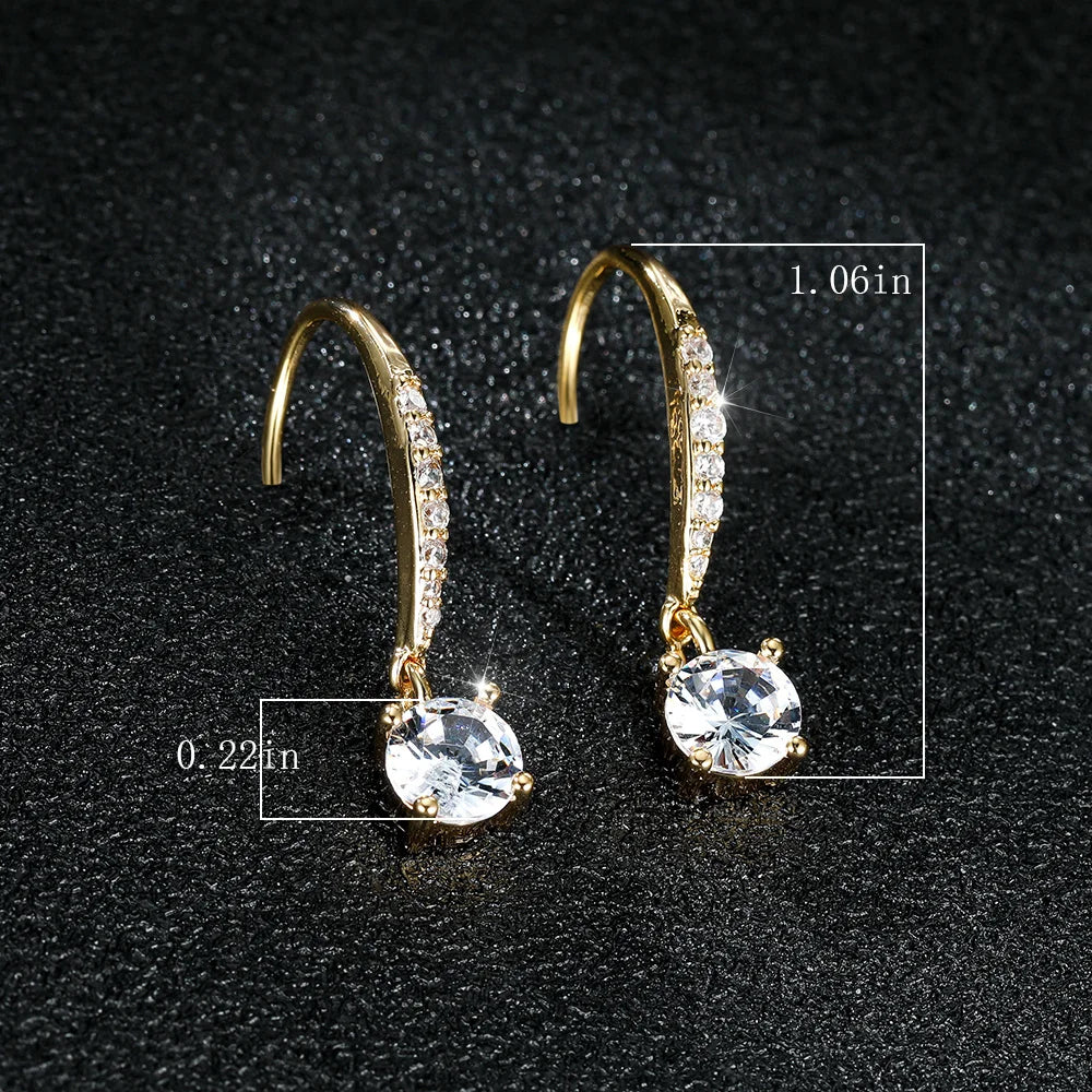 Céleste White Crystal Hoop Earrings