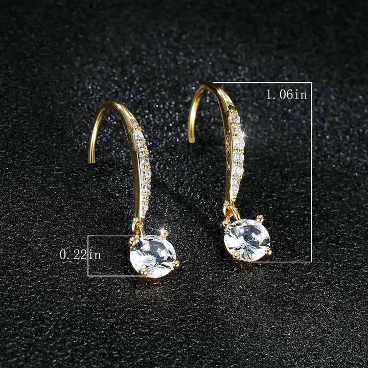 Céleste White Crystal Hoop Earrings