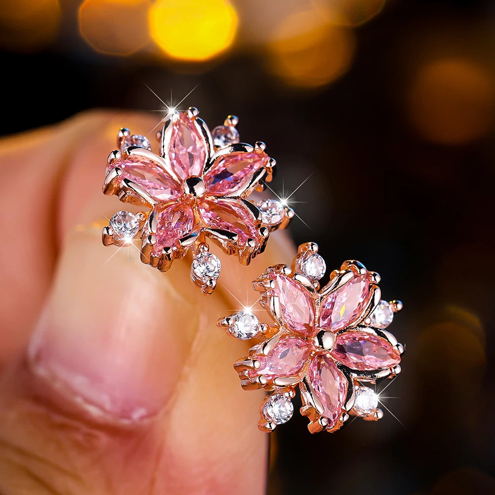 Snowkiss | Colorstone Snowflake Stud Earrings