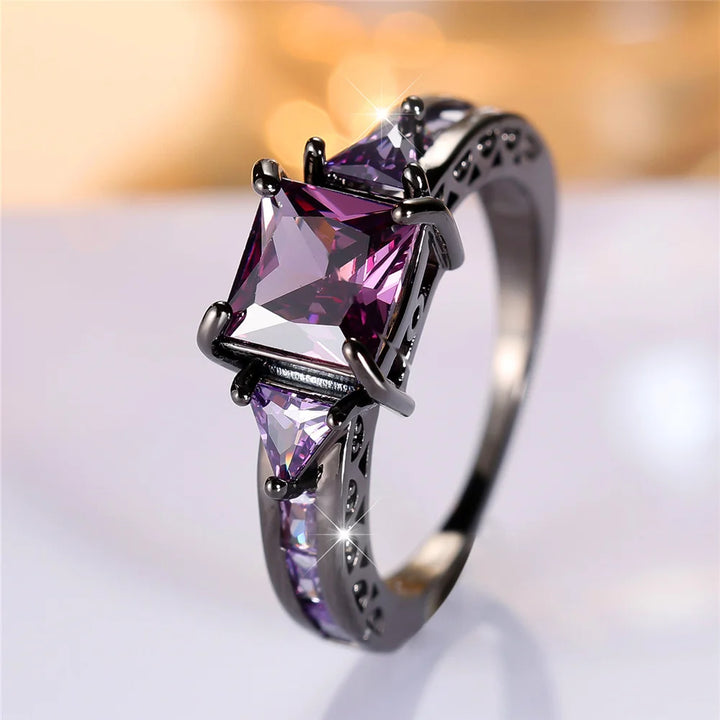 Violetia | Purple Square Crystal Ring
