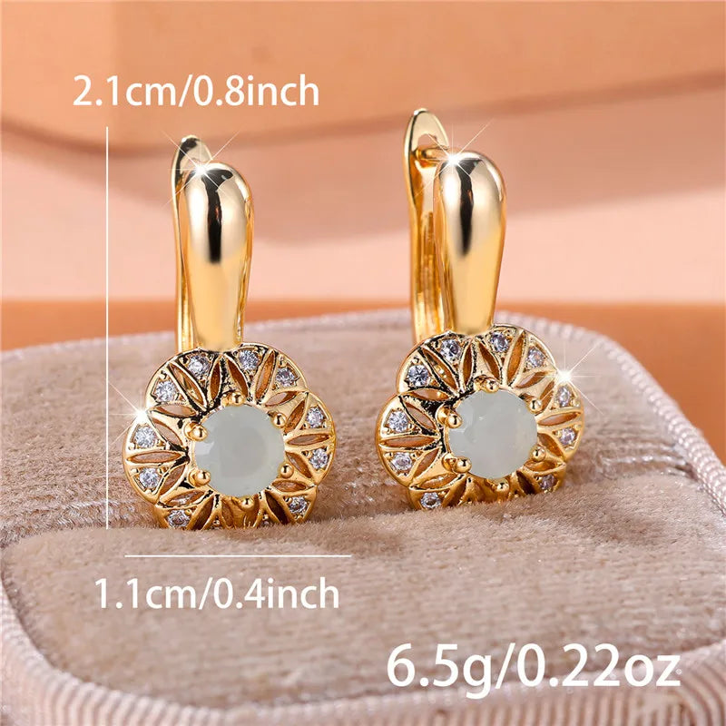 Esmée Green Crystal Stud Earrings styled view