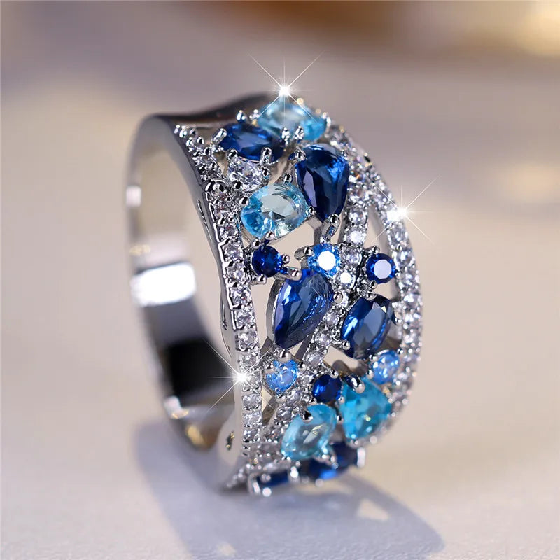 Saphira Blue Crystal Ring additional detail