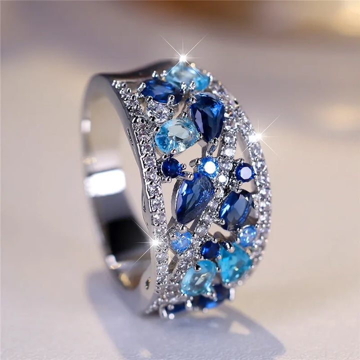 Saphira Blue Crystal Ring additional detail