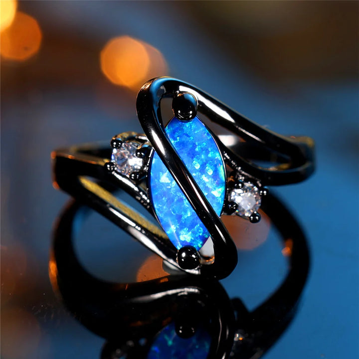 Blue Ember | Opal-Look Ring