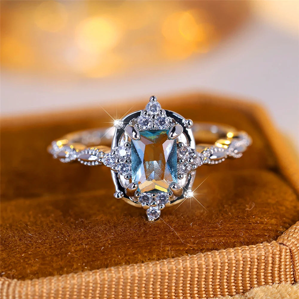 Azzurra Light Blue Crystal Ring hero view
