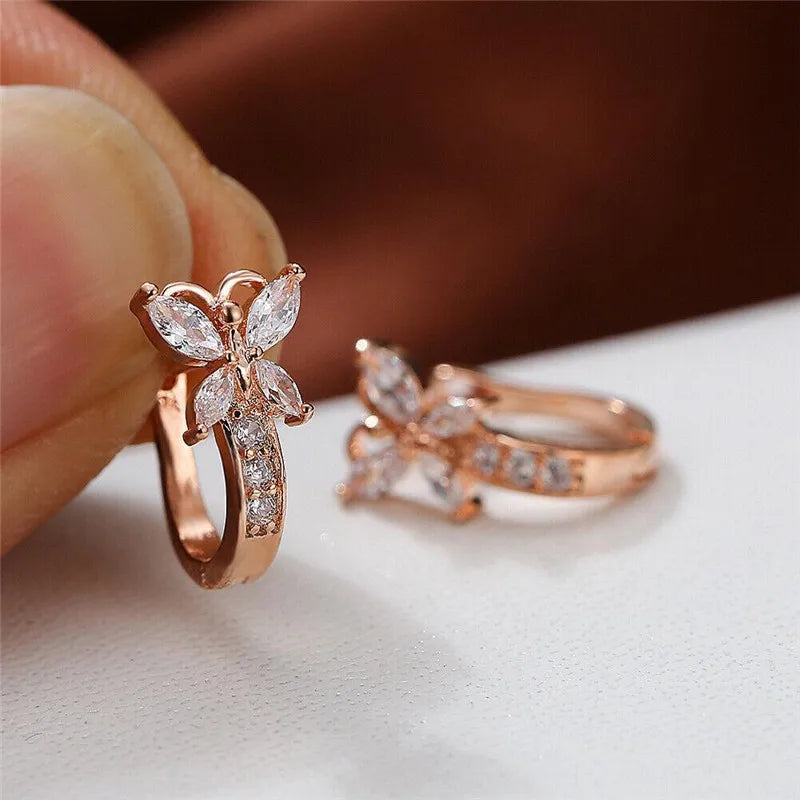 Papillon Colorstone Clip Earrings