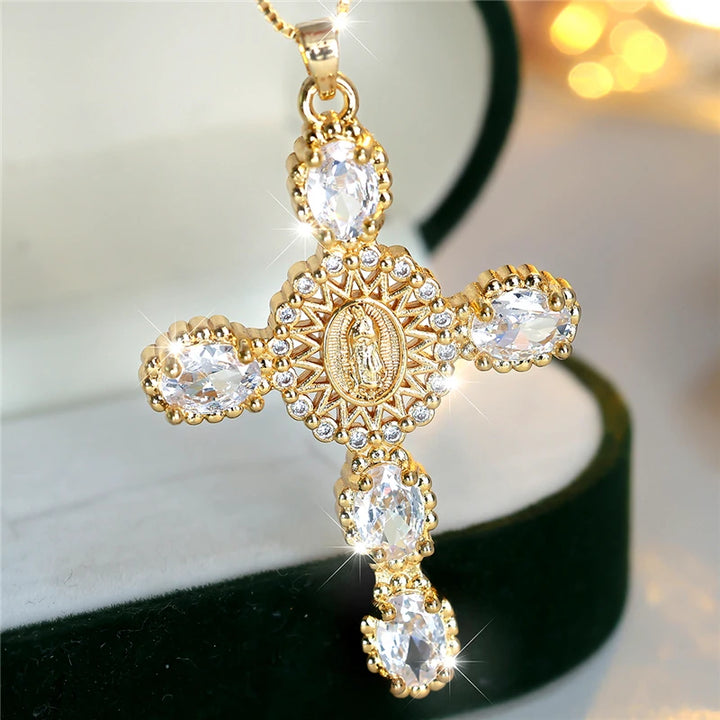 Faith Colorstone Cross Pendant Necklace