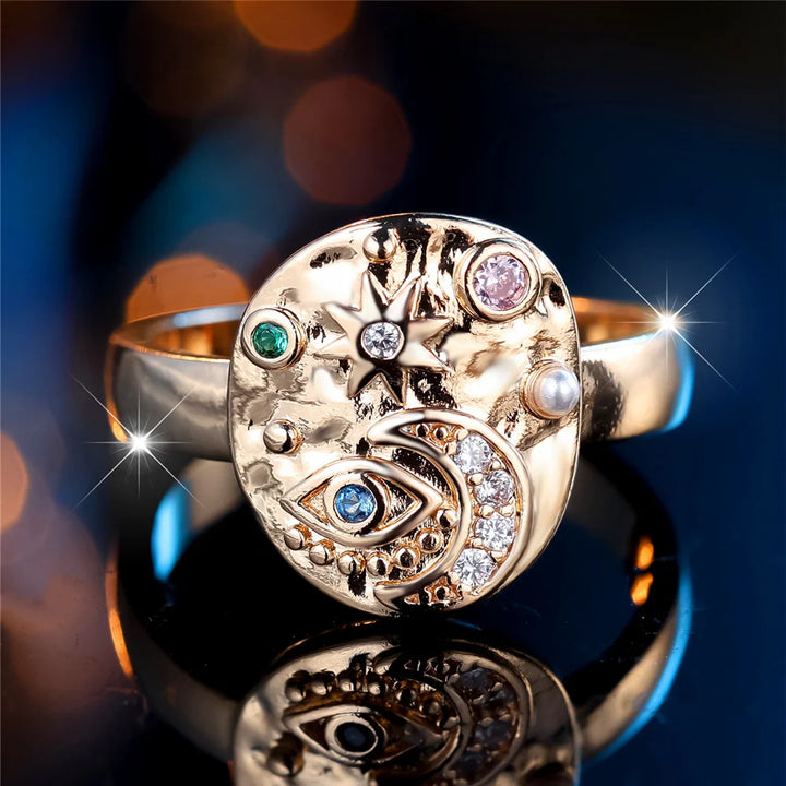 Iriselle | Rainbow Oval Crystal Ring