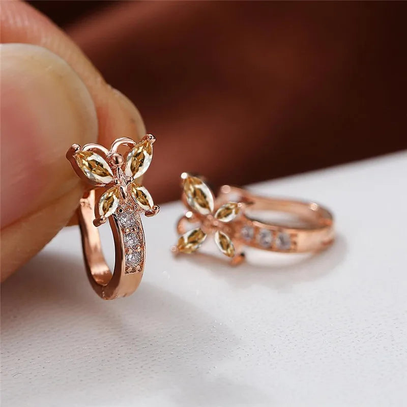 Papillon Colorstone Clip Earrings close-up detail