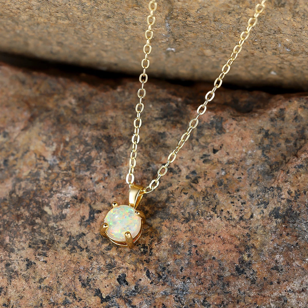 Ivory Halo | Opal-Look Round Necklace