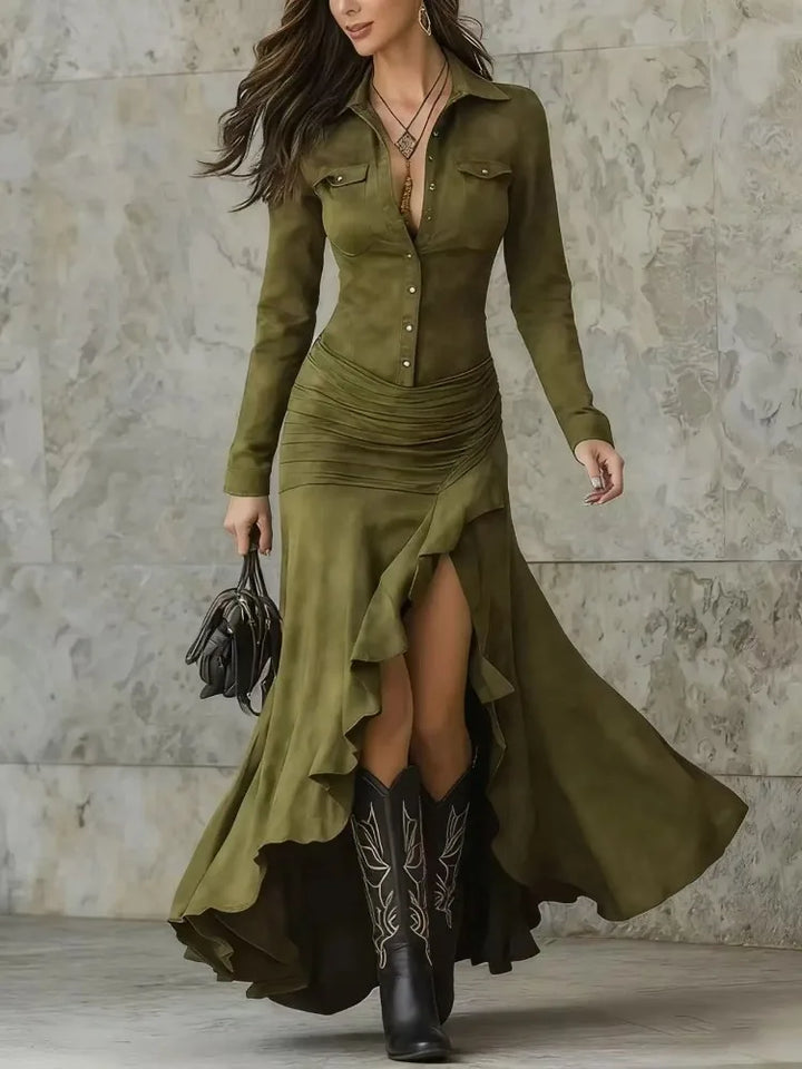 Sara | Vestido Elegante Efecto Ante