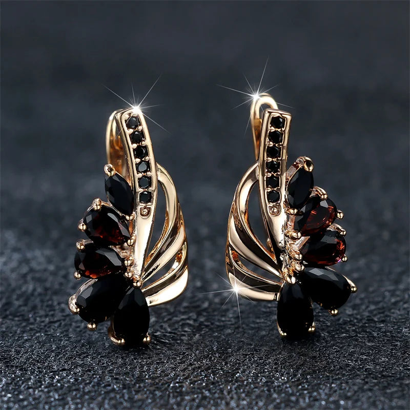 Onyxelle Black Teardrop Clip Earrings alternate view