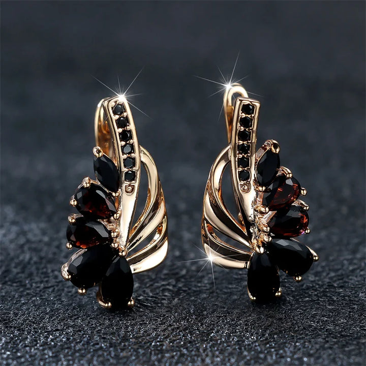 Onyxelle Black Teardrop Clip Earrings alternate view