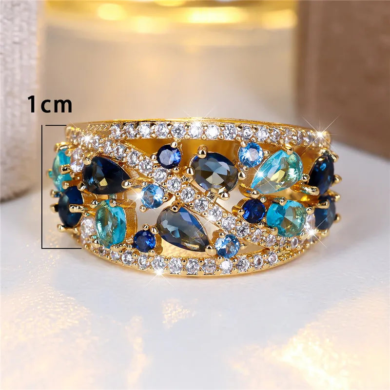 Isadora Teardrop Crystal Ring styled view
