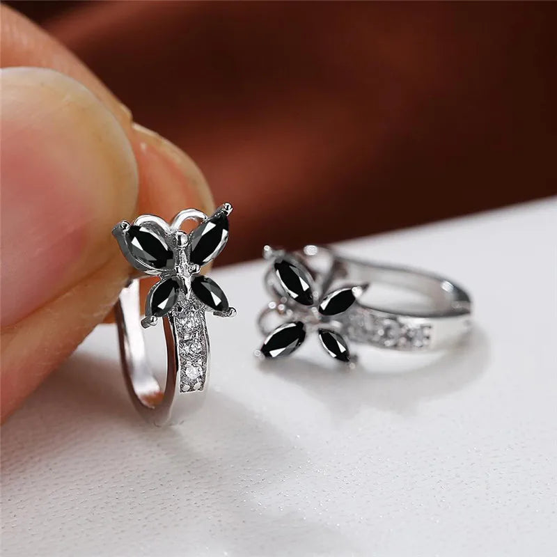 Papillon Colorstone Clip Earrings