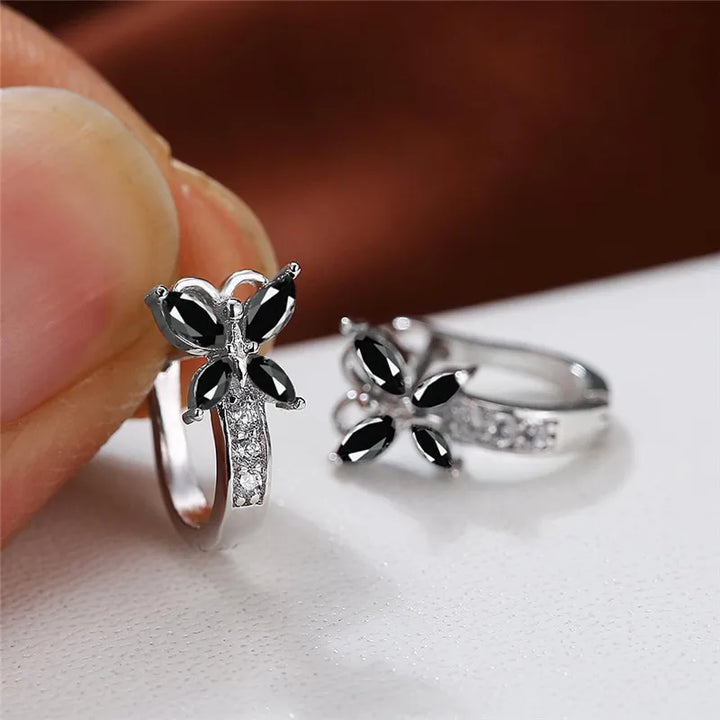 Papillon Colorstone Clip Earrings
