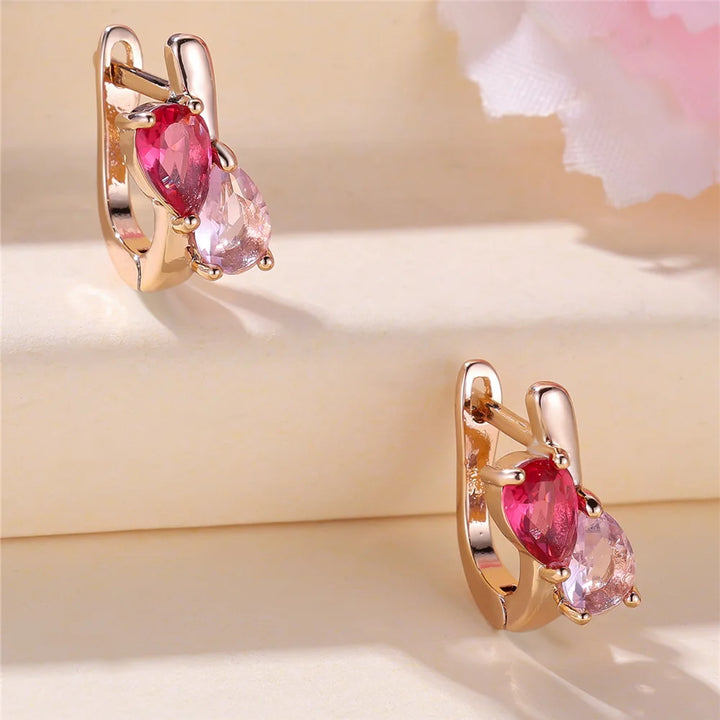 Rosalie Red Heart Hoop Earrings additional detail