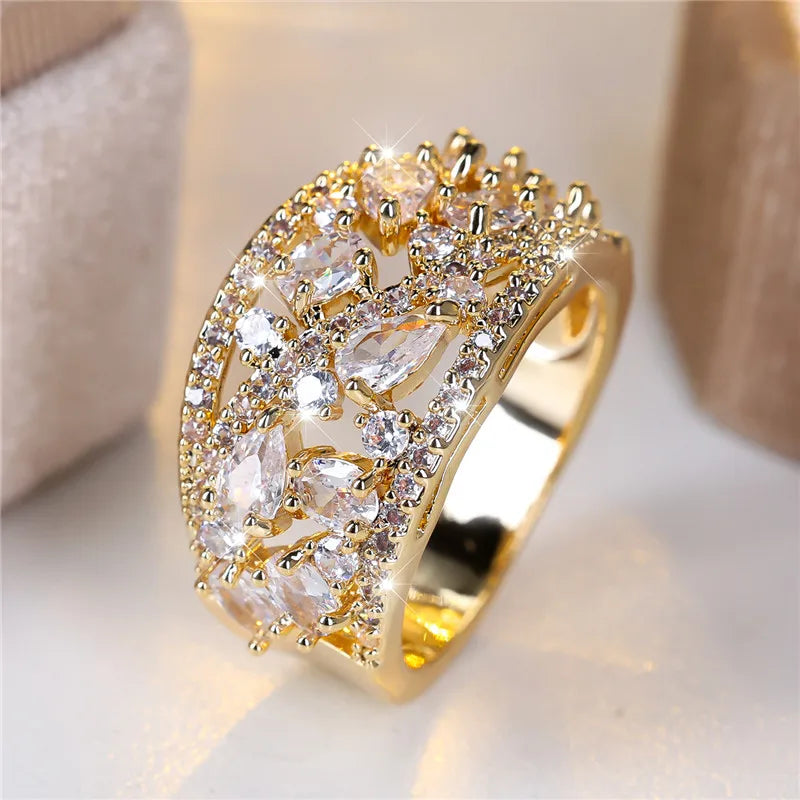 Isadora Teardrop Crystal Ring hero view