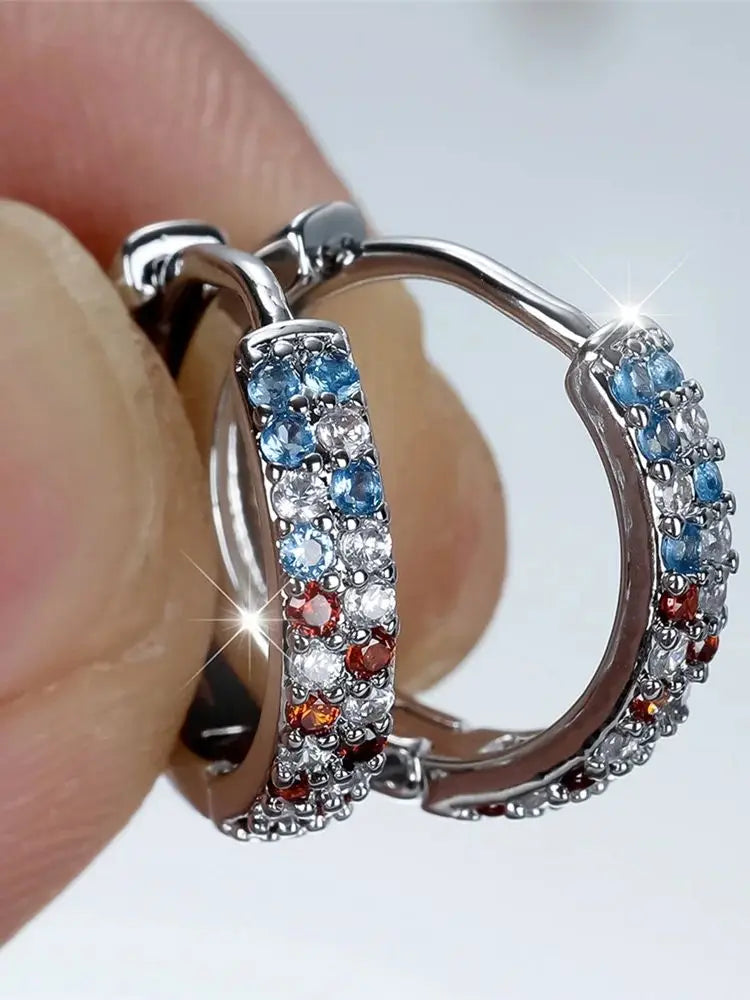 Prismatic Rainbow Hoop Earrings