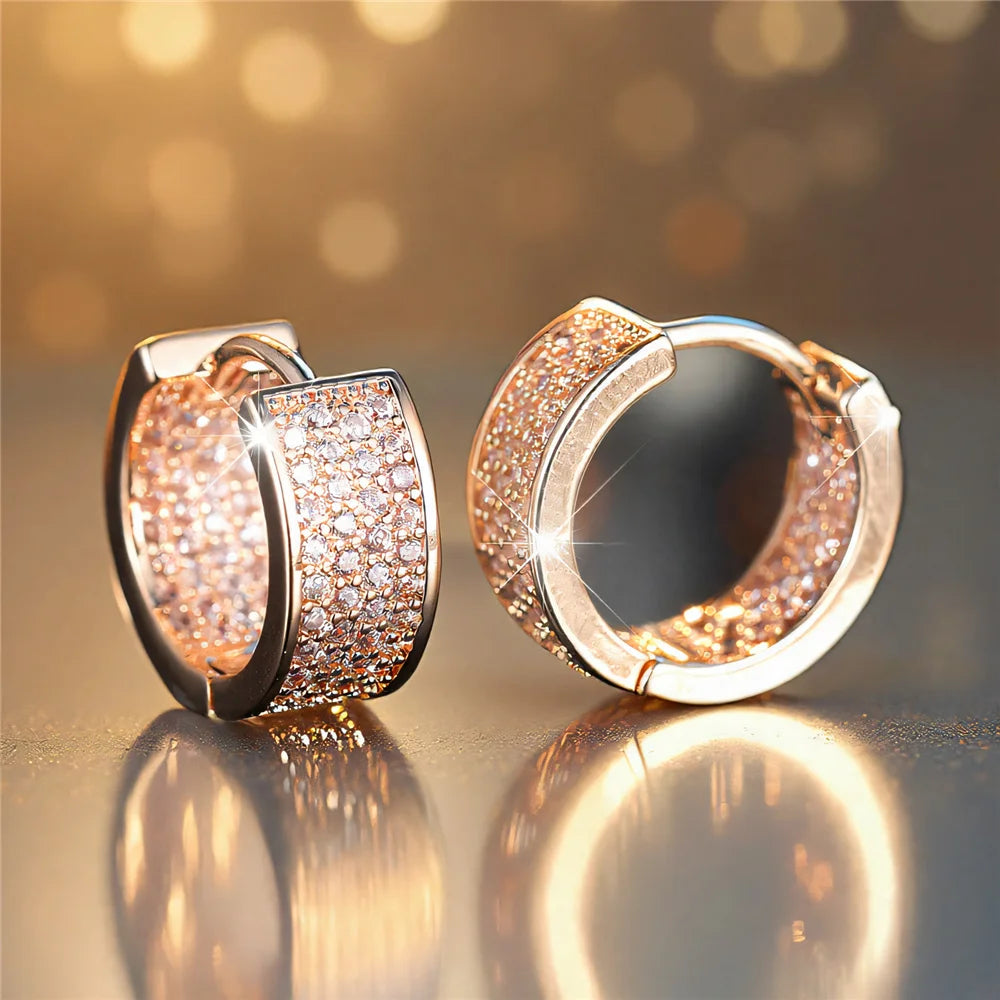 Seraphine Crystal Halo Hoop Earrings close-up detail