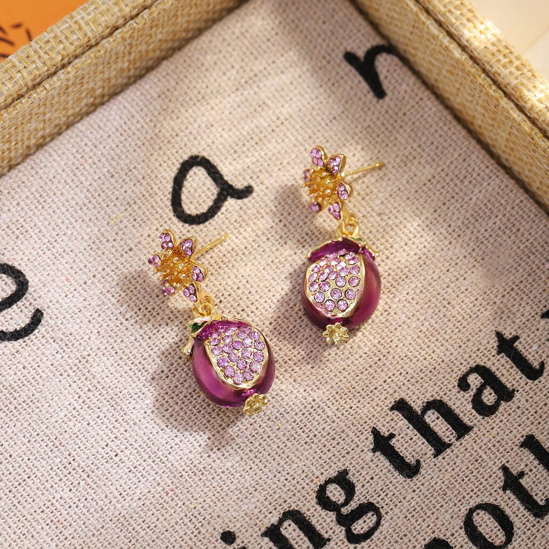 Viole | Purple Flower Stud Earrings
