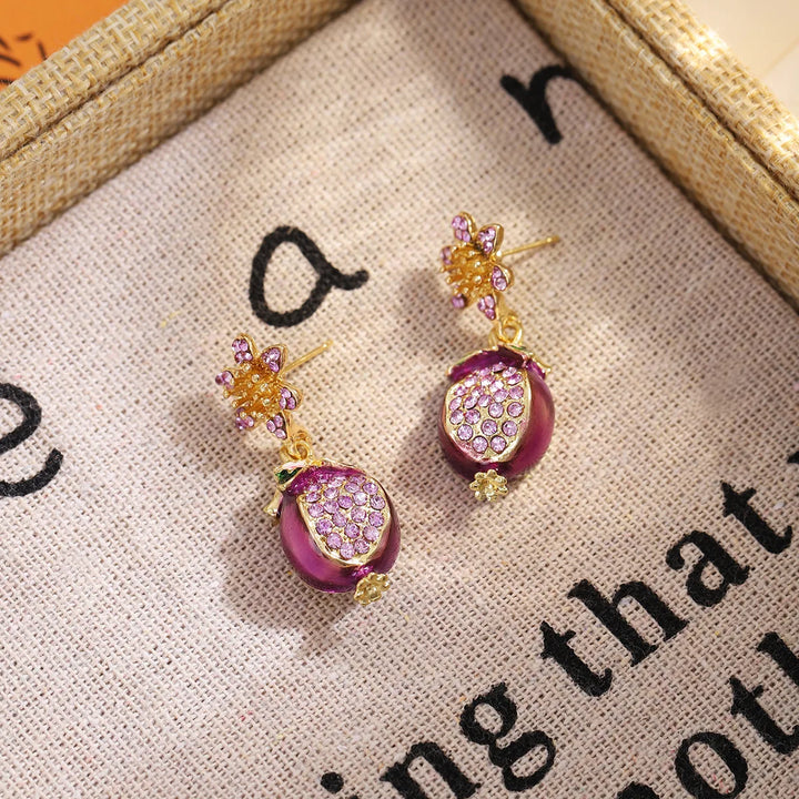 Viole | Purple Flower Stud Earrings