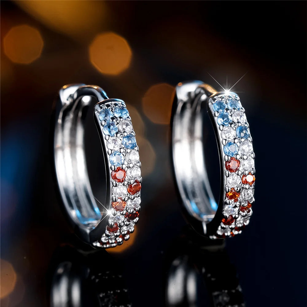 Prismatic Rainbow Hoop Earrings
