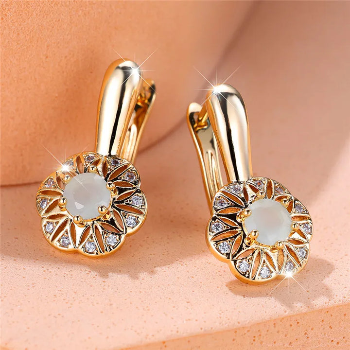 Esmée Green Crystal Stud Earrings alternate view