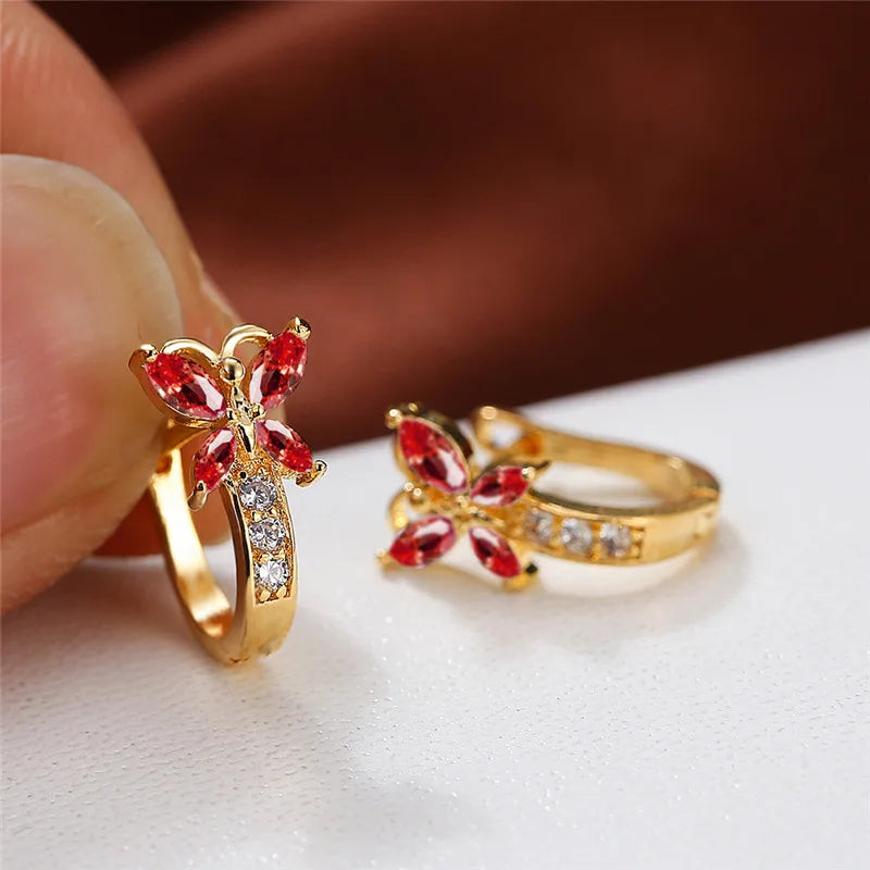 Papillon Colorstone Clip Earrings