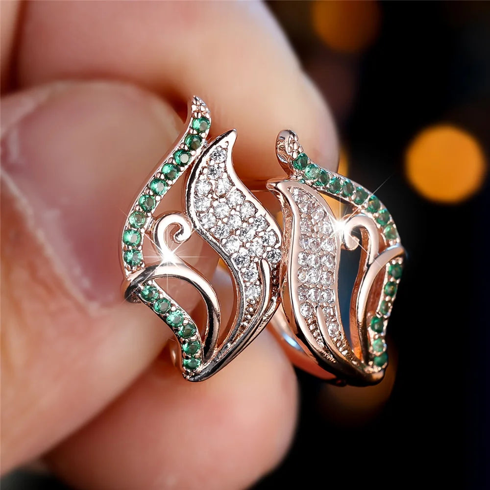 Verdelle Green Crystal Hoop Earrings
