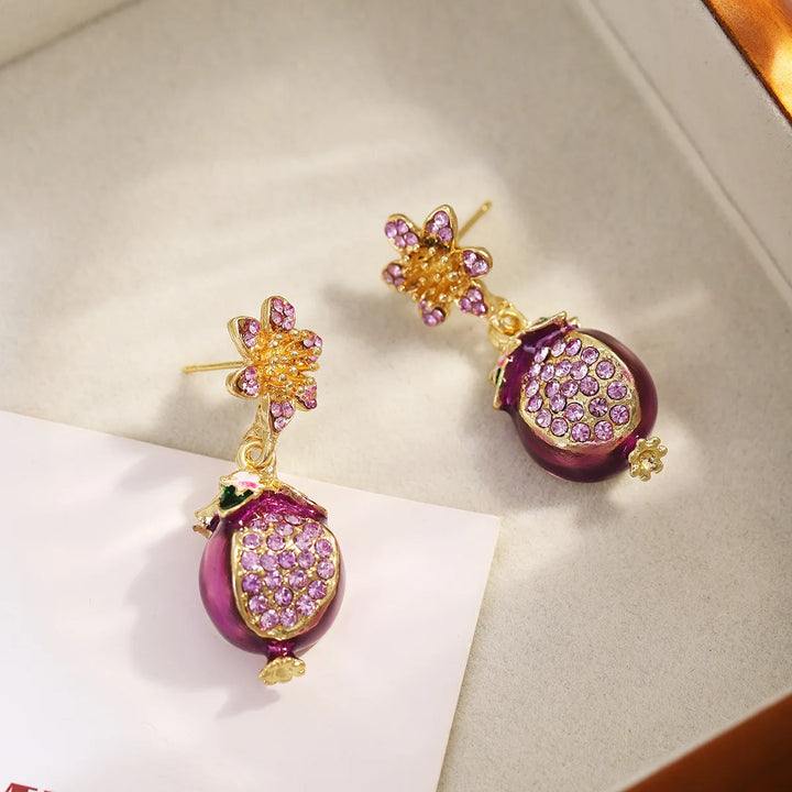 Viole | Purple Flower Stud Earrings