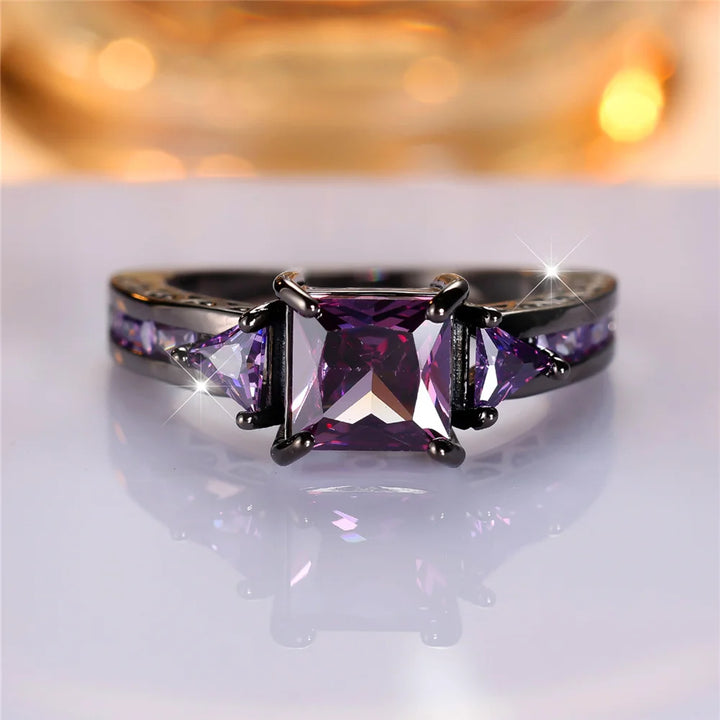 Violetia | Purple Square Crystal Ring