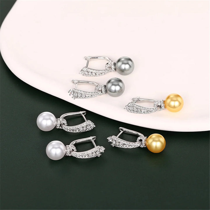 Lunelle Pearl-Look Hoop Earrings