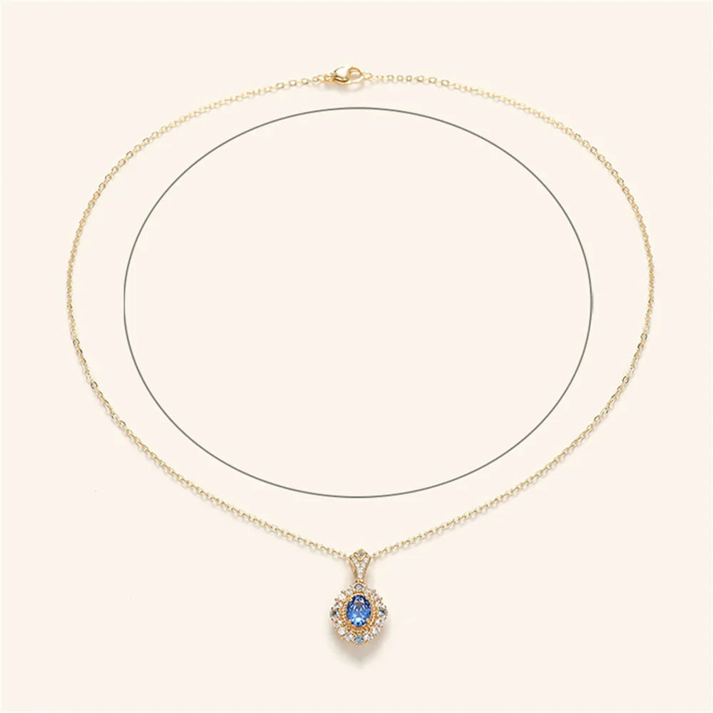 Soleil Bleu | Blue Round Pendant Necklace