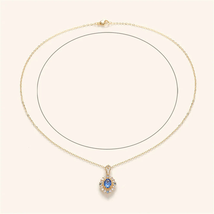 Soleil Bleu | Blue Round Pendant Necklace