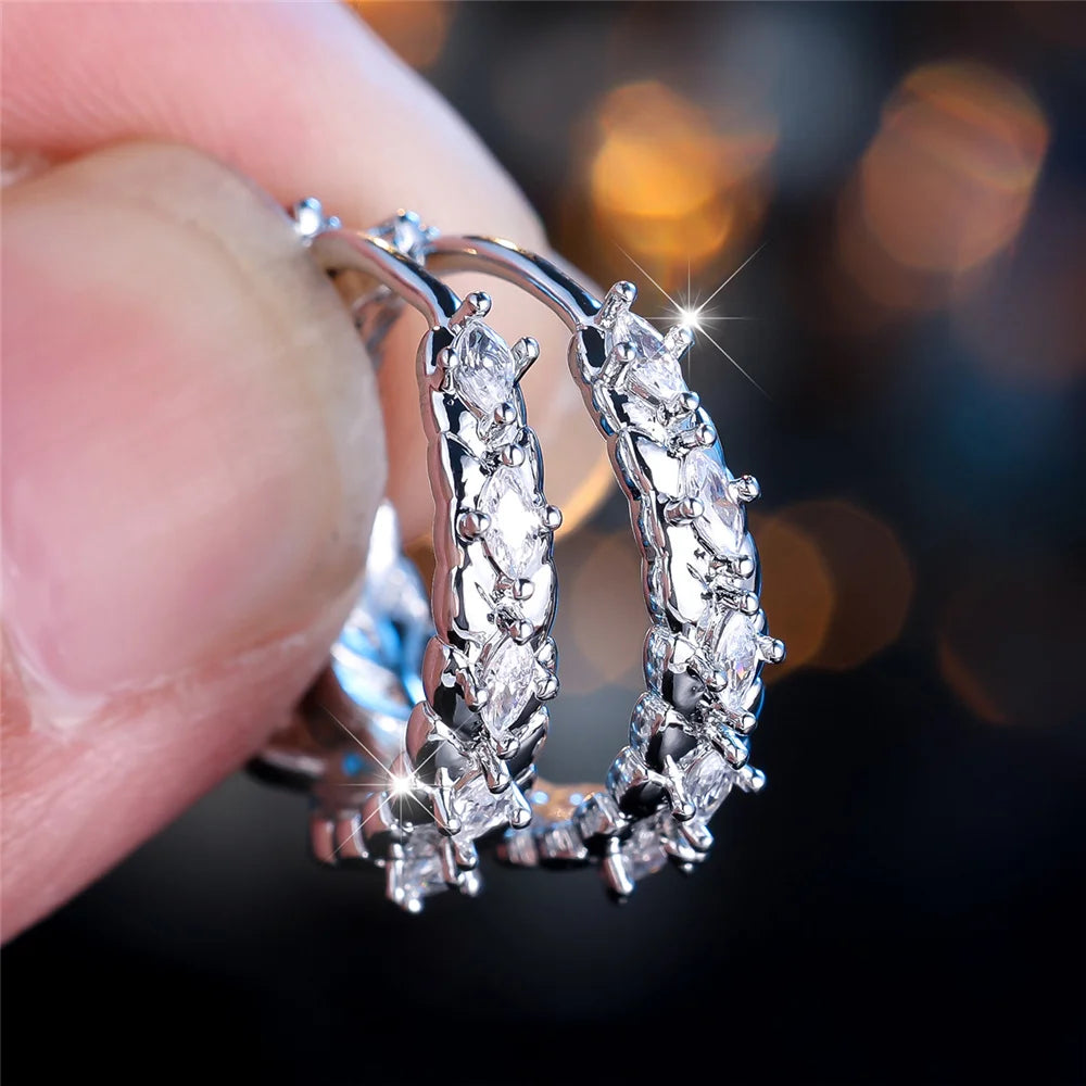 Estelle Crystal Circle Hoop Earrings additional detail