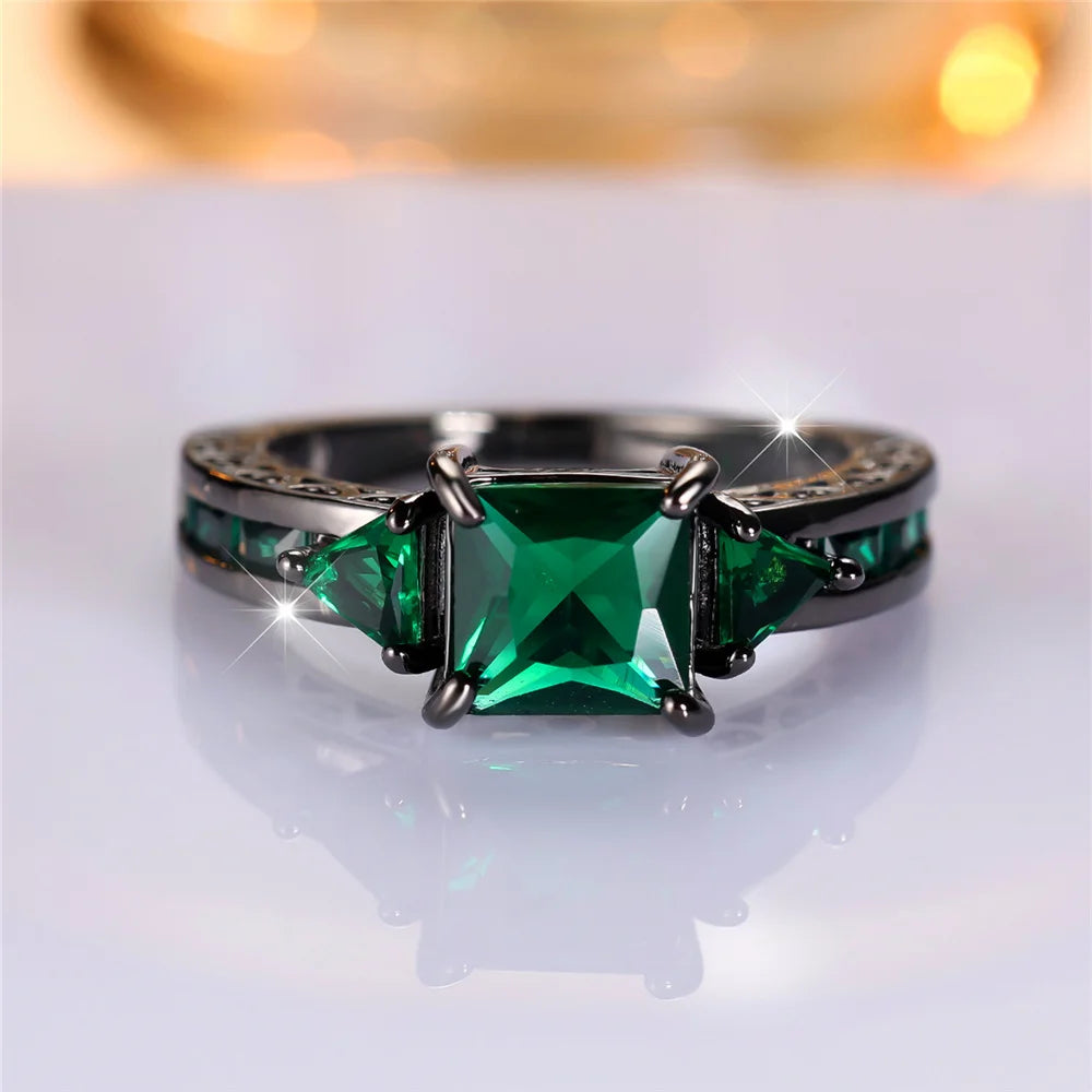 Verde Carré | Green Square Crystal Ring