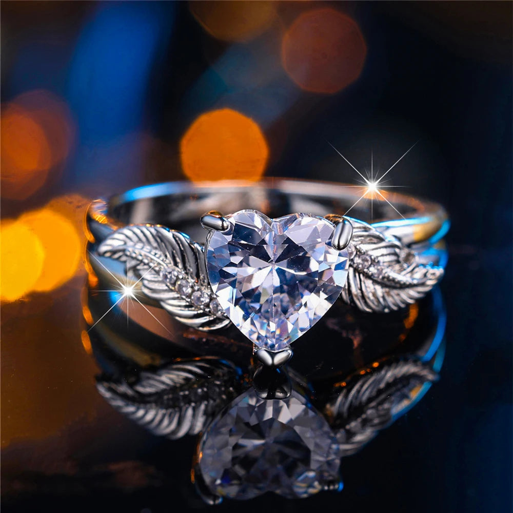 Evelisse Crystal Heart Ring close-up detail