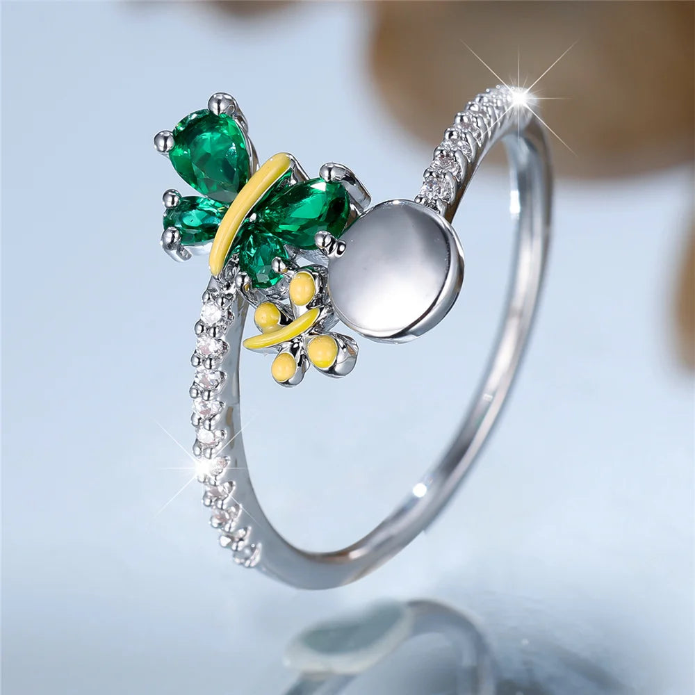 Felicia Green Butterfly Ring alternate view