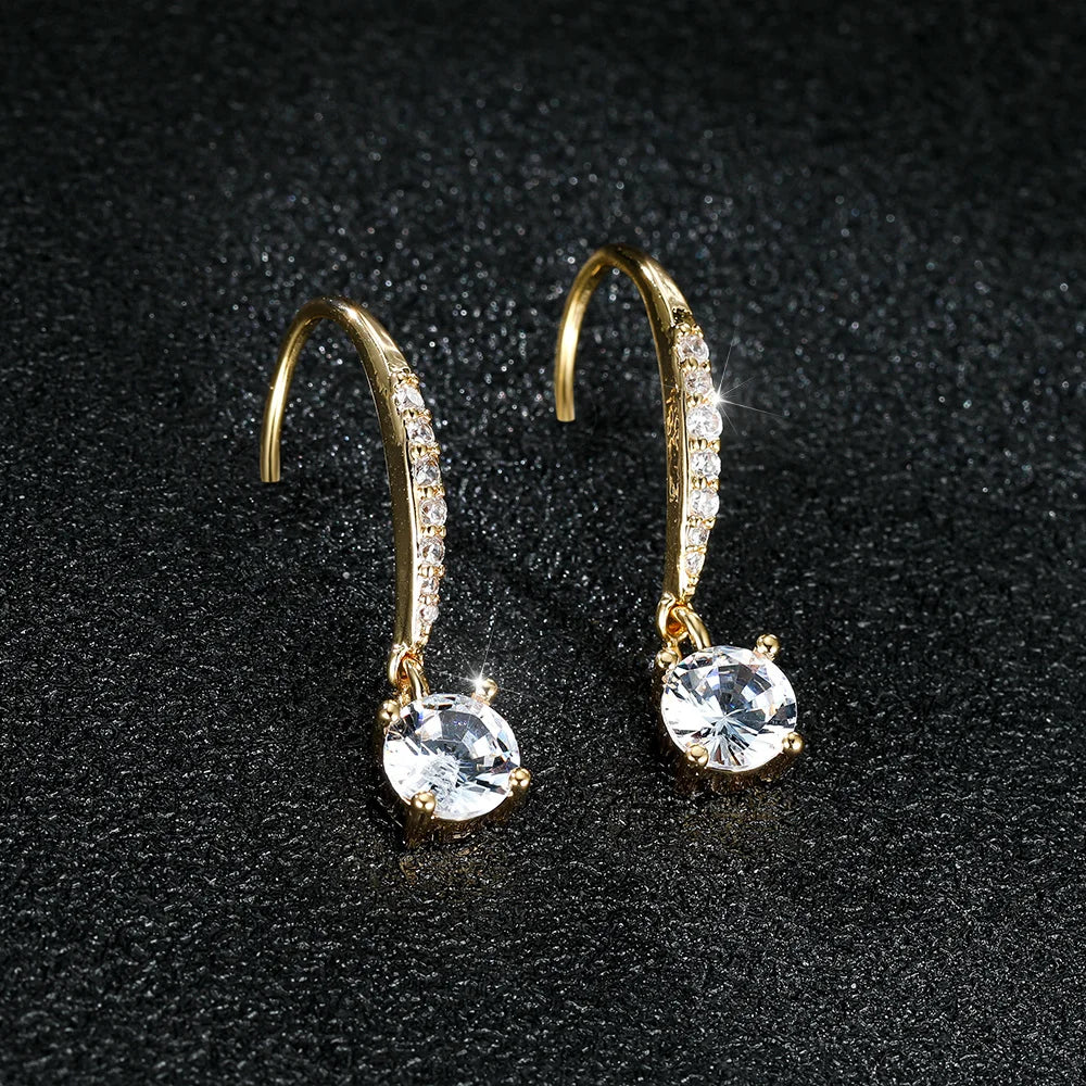 Céleste White Crystal Hoop Earrings additional detail