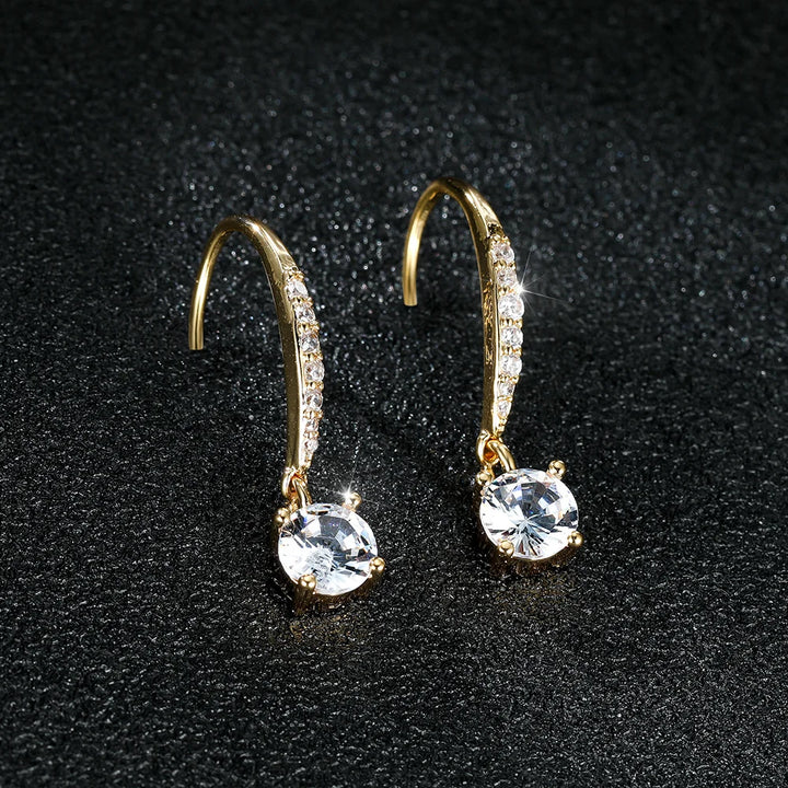 Céleste White Crystal Hoop Earrings additional detail