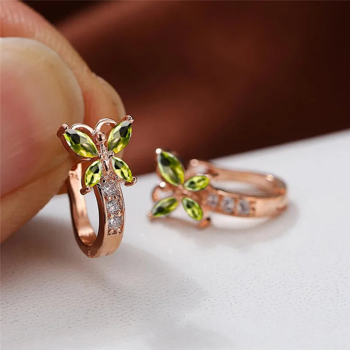 Papillon Colorstone Clip Earrings