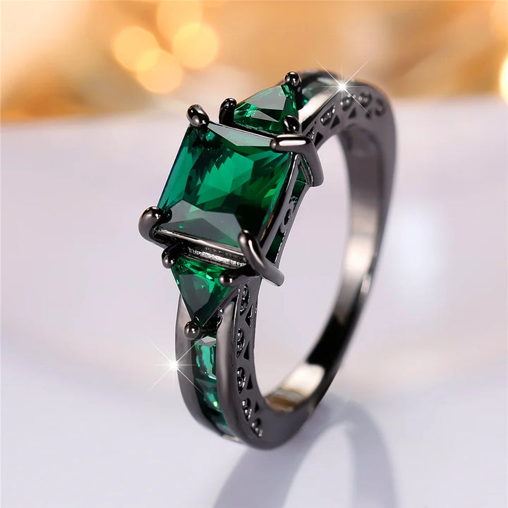 Verde Carré | Green Square Crystal Ring