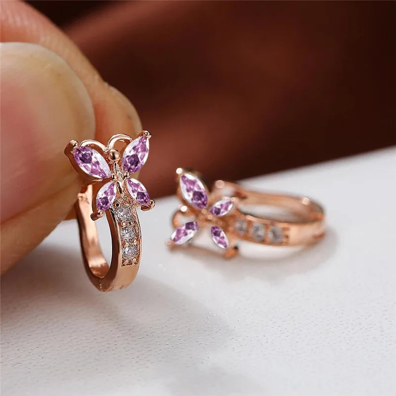 Papillon Colorstone Clip Earrings additional detail
