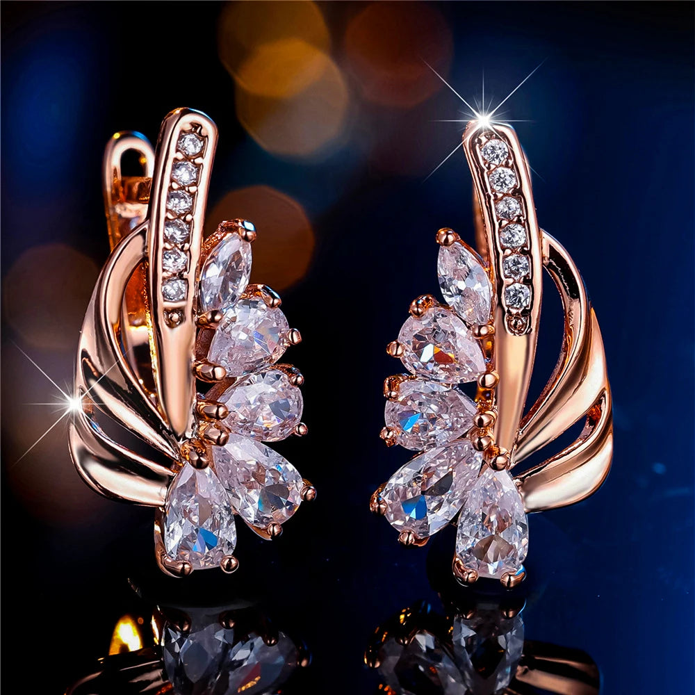 Elara Crystal Geometric Hoop Earrings hero view