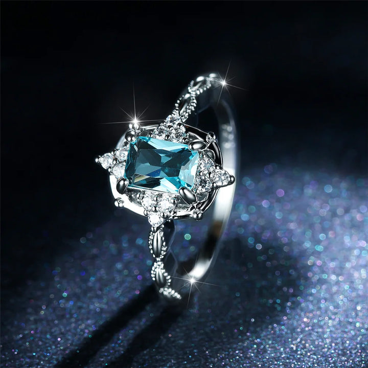 Azzurra Light Blue Crystal Ring additional detail