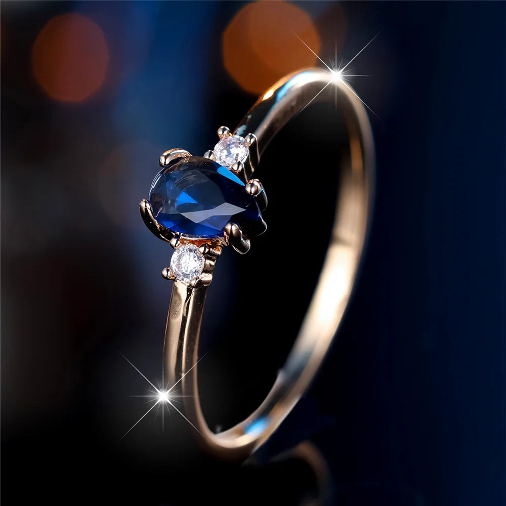 Azura Blue Teardrop Ring alternate view