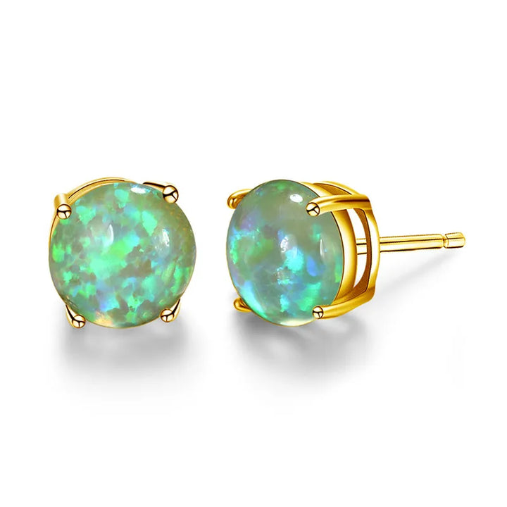 Opalette | Round Opal-Look Stud Earrings