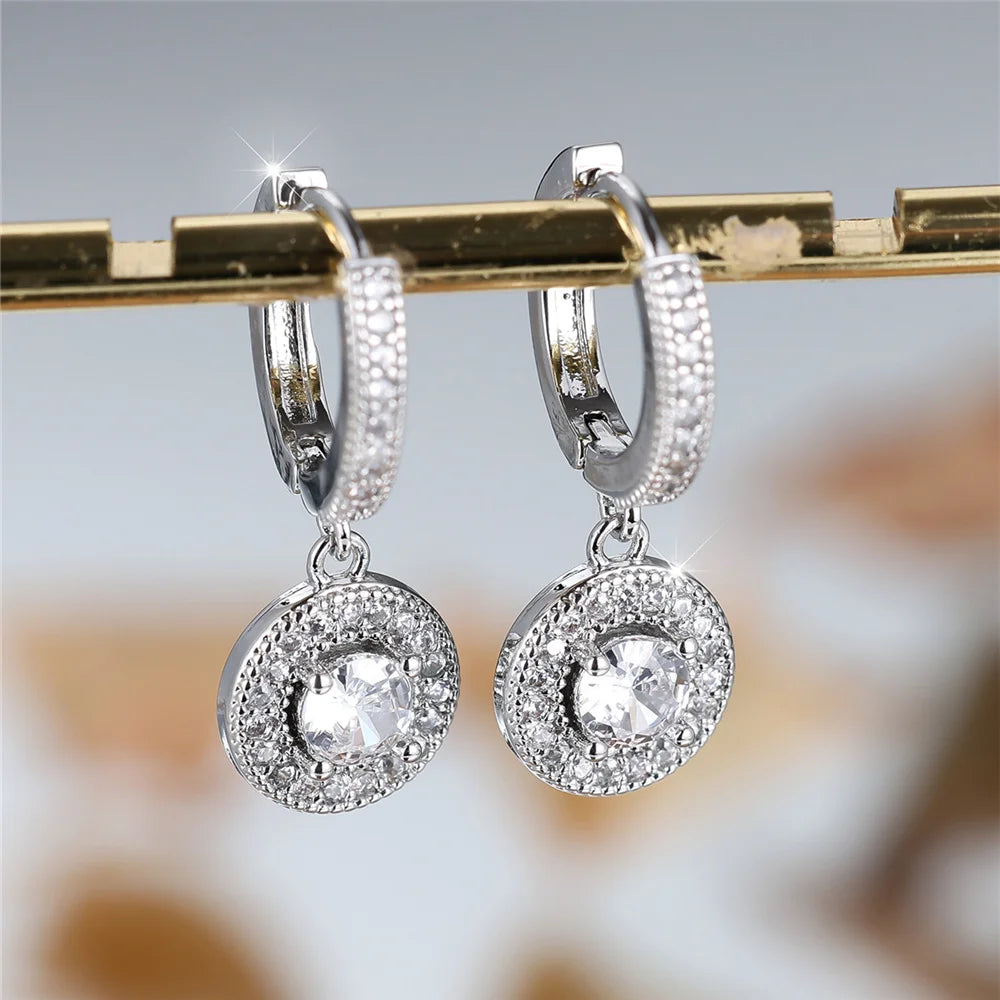Clarisse Crystal Geometric Hoop Earrings styled view